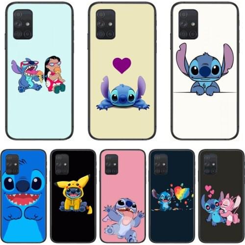 Cartoon phone case stitc Phone Case Hull For Samsung Galaxy A 50 51 20 71 70 40 30 10 E 4G 5G S Black Shell Art Cell Cover