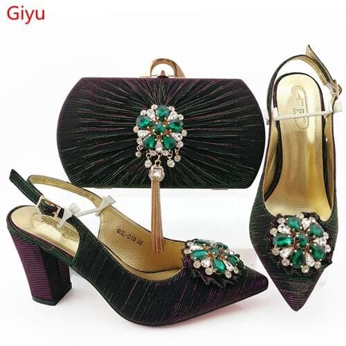 Doershow fashion African beautiful Designer Shoes And Bag Set To Match Italian Party Shoes With Matching Bags Set !HIA1-2