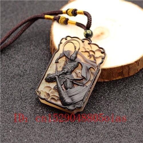 Collectibles Ox Horn Monkey King Pendant Necklace Fashion Accessories Charm Jewelry Carved Amulet Gifts for Women Men