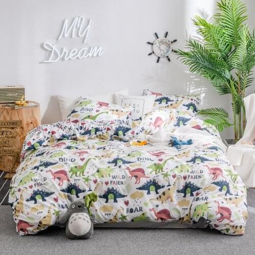 Aggcual high Quality bedding set king size Texture plant flower dinosaur simple duvet cover set 100% Polyester no sheets be81