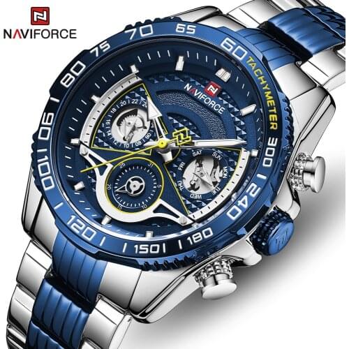 Top Brand NAVIFORCE Men Watch Luxury Business Quartz Watches Mens Stainless Steel Fashion Sport Wrist Watch Relogio Masculino