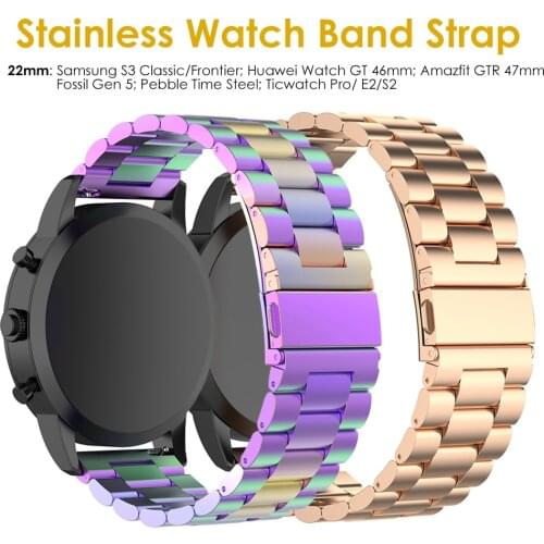 22mm Straps Metal Band for Fossil Gen 5 Carlyle HR/Julianna HR/Gen 4 Q Explorist HR Watch Bands Replacement Stainless Wristband