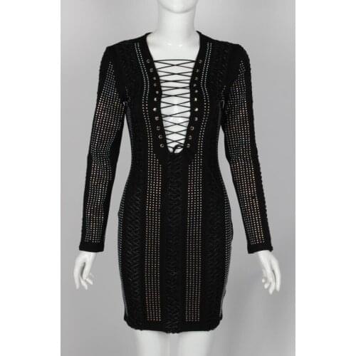 Mini dress sexy casual beach party elegant short black long sleeve Diamond festa pencil goth gothic 2018 female summer spring