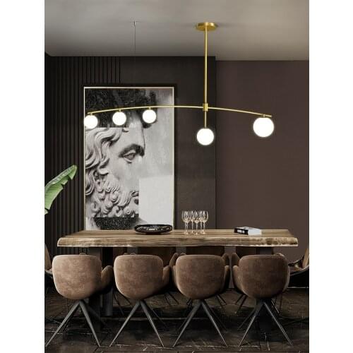 Minimalist Black Or Gold Chandelier Modern Glass Ball G9 LED Hanging Light For Dining Room Coffee Shop Bar Long Pendant Lamp