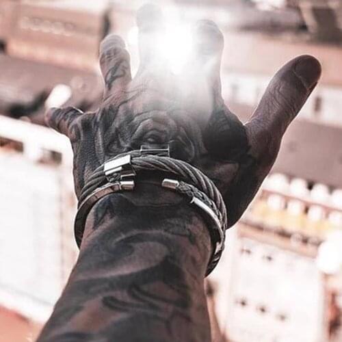 Mens Bracelet Titanium Adjustable / Opening / Cuffs / Glamour Jewelry Stainless Steel Pulseeras hombre Fashion Jewelry 2020