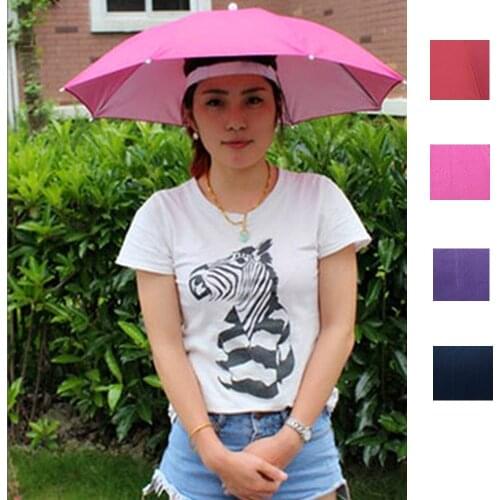 Outdoor Foldable Sun Umbrella Hat Golf Fishing Camping Headwear Cap Head Hat Anti-sunshine Fishing Camping Hat Cap Dropshipping