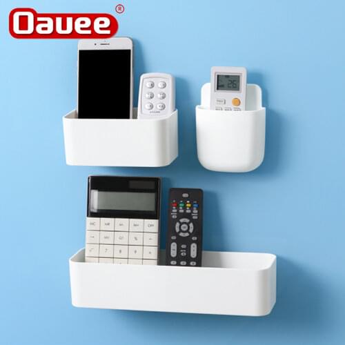 Wall Mounted Cosmetic Storage Box Bathroom Storage Rack Wall Shelf Adhesive Hanger Organizer Remote Control Holder Home Decor