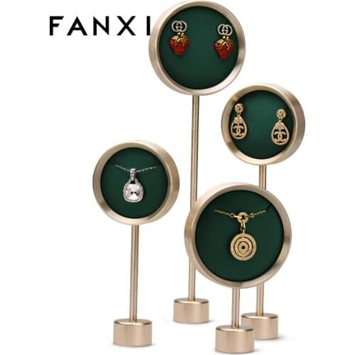 Oirlv Newest Green Jewelry Metal Earring Pendant Display Holder Octagonal Shape Showing Stand Organizer for Jewelry