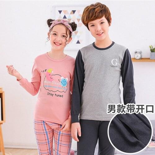 Autumn Winter Pyjamas Teenage Pajamas For Girls Boys Clothes Big Boy Cotton Sleepwear Nightwear Childrens Pajama Sets For 9-19Y
