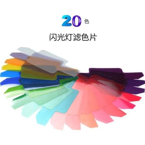 20pcs Flash Diffuser Lighting Gel Color Card Correct Pop Up Filter for Canon Nikon Sony Godox Olympus dslr camera accessories