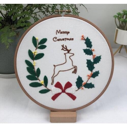 DIY Christmas embroidery exclusive production creative three-dimensional European cotton hanging painting.Give embroidery gifts
