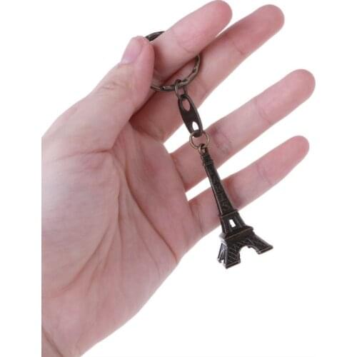 Bronze Tone Paris Eiffel Tower Figurine Statue Vintage Alloy Model Decor L4MB