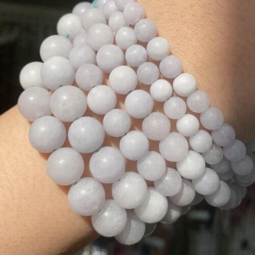 Dull Polish Matte Light Purple Jades Chalcedony Round Beads Natural Stone Beads For Jewelry Making Diy Bracelet Accessories 15