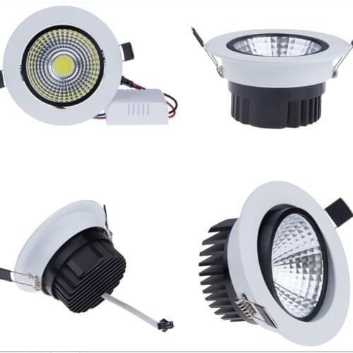 Bright Dimmable led downlight COB Ceiling Spot Lights 3W 5W 7W 10W 12W 15W 20W LED ceiling Recessed lamp 4000K Indoor Lighting