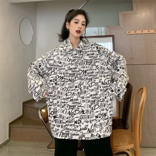 Women Jacket Spring And Autumn Jacket Women Cartoon Letter Jacket Casual Loose Plus Size Street Hip Hop Womens Windbreaker 2021