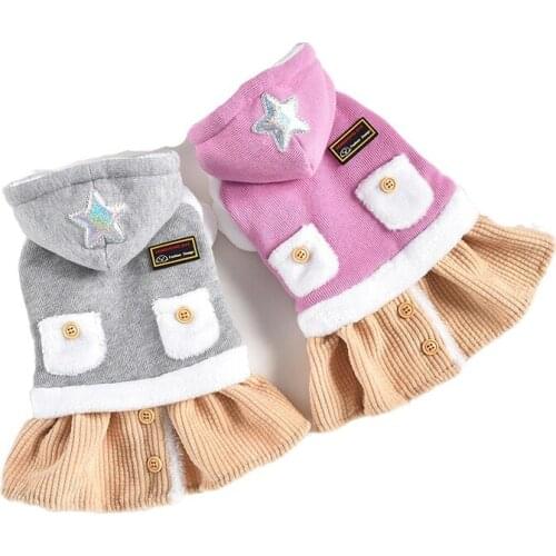 Winter Dog Dress Warm Pet Outfits Doggie Puppy Clothes Coat Jacket Small Dog Costumes Apparel Yorkie Pomeranian Pet Dresses XL