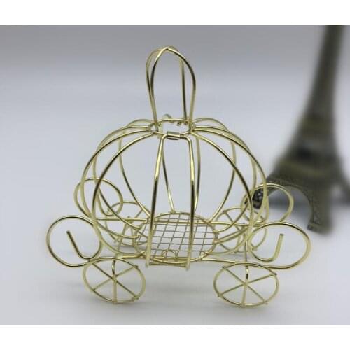 Gold Pumpkin Carriage Candy Box Wedding Decoration Party Favor Gifts Wholesale LX8278