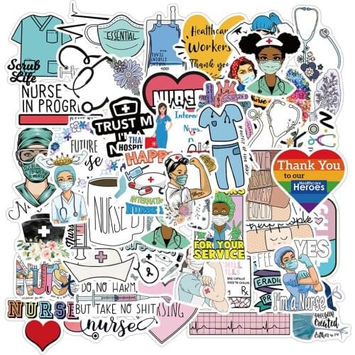 10/30/50PCS International Nurses Day Doctor Nurse Lable Stickers Scrapbooking Stick Laptop Label Diary Stationery Stickers Toys