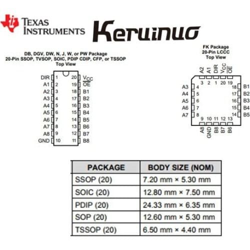 100pcs/Lot SN74HC245 74HC245 SN74HC245N SN74HC245NSR SN74HC245DBR SN74HC245PW SNJ54HC245J DIP20 SOP20 SSOP20 TSSOP20 CDIP20