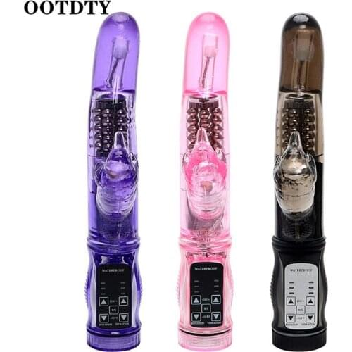 12 Frequency Dolphin G-Spot Vibrator Stimulation Rotating Beads Massager Adult Sex Toy for Women Couples