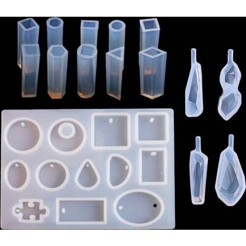 15pcs Pendant Making Silicone Molds Set DIY Earring Assorted Designs Resin Craft Moulds Set Jewelry Making Decoration Tools