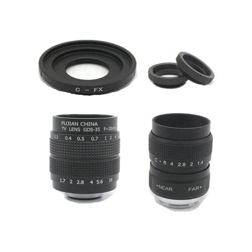 2 in 1 25mm CCTV + 35mm Kit F1.7 CCTV Monitor lens Movie lens for Fuji Fujifilm X-E2 X-E1 X-Pro1 X-M1 X-A3 X-A2 X-A1 X-T1 C-FX