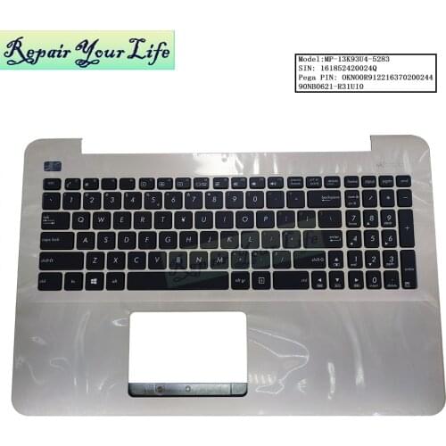 90NB0621-R31US0 Palmrest Top Cover with Keyboard For Asus X555L X555LP X555LA LN X555UB X555BA X555BP Golden Case 13NB0621AP0131