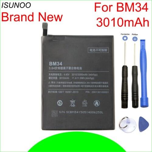 ISUNOO BM34 Battery For Xiaomi Mi Note Pro Cellphone Battery 3010mAh With Repair Tools