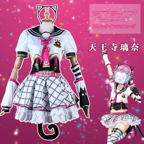 Anime LoveLive Tennouji Rina School Idol Lovely Uniform Performance Dress Cosplay Costume Halloween Free Shipping Customized New