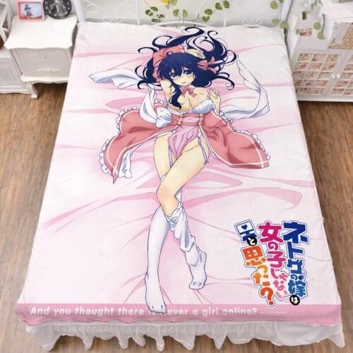 Anime netoge no yome wa onnanoko ja nai to omotta ? Tamaki Ako bed sheet milk fiber & flannel blanket summer quilt 150x200cm