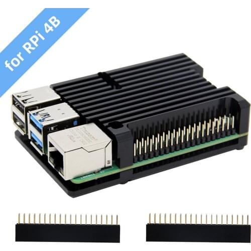 Raspberry Pi 4 Model B Armor Case, Passive Cooling Aluminum Alloy Protective Shell Metal Enclosure for Raspberry Pi 4 Model B
