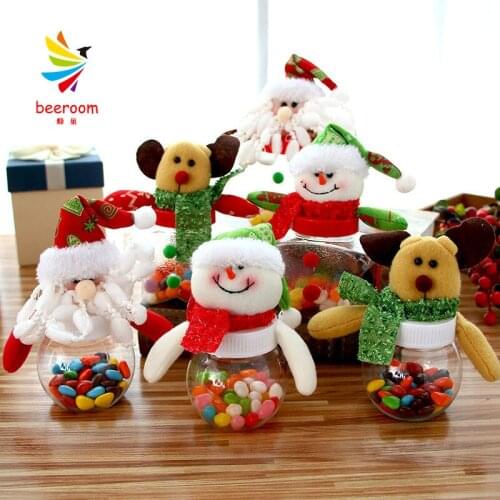 DIY Christmas Candy Jar Storage Bottle Santa Bag Sweet Christmas Box Gift for Child Kids Christmas Decorations home Decor 8X15CM