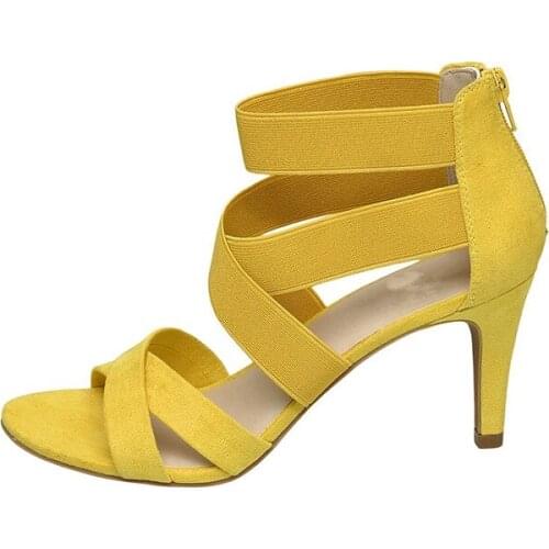 Women Elastic Faric Latin Dance Shoes High Heel Ballroom Tango Dancing Boots Open Toes Soft/Rubber Soles Party Dance Shoes Women