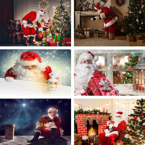 Mehofond Winter Snow Night Santa Claus Photography Background Christmas New Year Eve Kid Birthday Portrait Backdrop Photo Studio