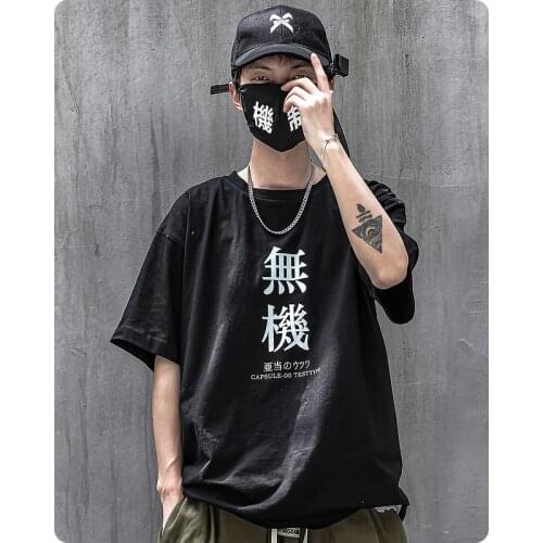 Summer short sleeve cotton T-shirt Mens clothes Harajuku dark inorganic loose comfortable streetwear oversized tops Chic lovers