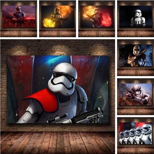 Star Wars Soldier Canvas Art Paintings Poster and Print Abstract Retro Wall Art Picture for Living Room Cuadros Home Decoration