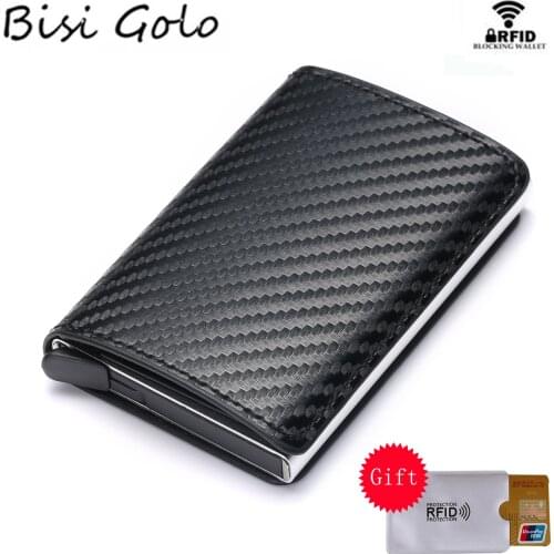 BISI GORO Aluminum Box Credit Card Wallets RFID Blocking High Quality Slim Card Holders Solid Colorful Mini Wallet Wholesale