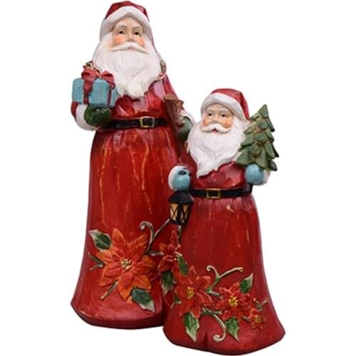 Creative Home Decor Painting Santa Claus Christmas Ornament Craft Resin Christmas Decoration Supplies