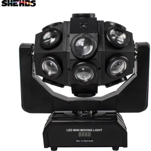 SHEHDS Led Moving Head Laser 18x12W DMX Infinite Rotation Football Roller Moving Heads Beam Light Disco DJ Party Flash Light