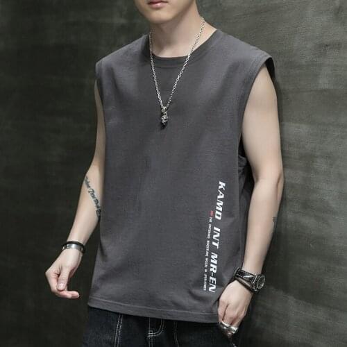 Summer Casual Vest New Plain Cotton Tank Top Men Tees Bodybuilding Gyms Sleeveless Shirt Blank Fitness Clothing Sportwear Vest