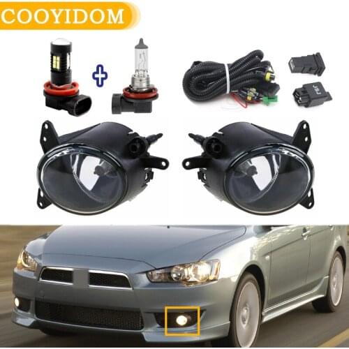 Left Right Front Bumper Driving Fog Light Lamp headlights fog light For Mitsubishi Lancer 2008 2009-2014 wire harness foglights
