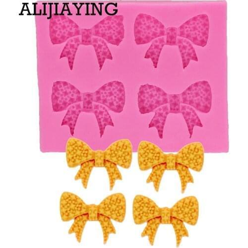 M0350 1Pcs Bow-knot Mold Silicone Cake Decoration Mold Kitchenware Fondant Tool Sugar Craft Molds DIY Cake fim