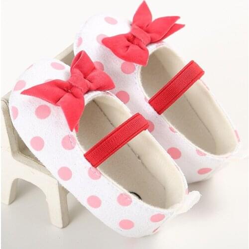 Fashion baby shoes girls princess dot children soft bottom non-slip bow shoes