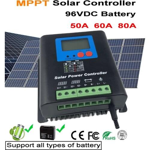 MPPT 96v 50a Solar Charge Controller 50A 60A LCD Display for 96V 110V 120v DC all type Battery Regulator