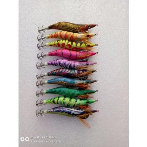 MR OCTOPUS .30pcs squid jigs. squid hook .fishing lure .wood shrimp. fishingaccessory ,fishing bait .luminous lure, 10cm 12g