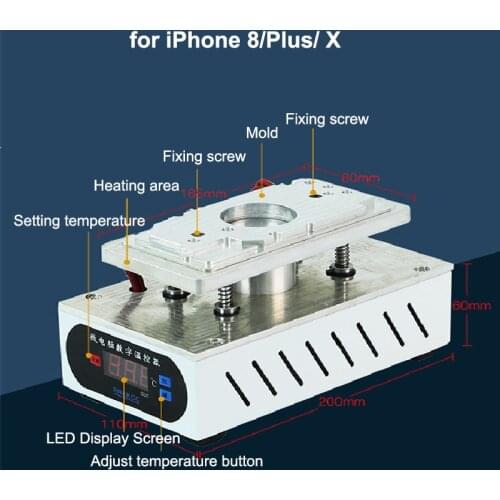 Newest Back Cover Separate Machine Broken Back Screen Glass Remover For iPhone X 8G 8P With 3 pcs Moulds