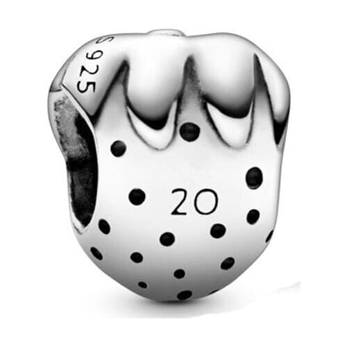 New Limited Edition 20th Strawberry Chram 925 Sterling Silver Charms Fit Pan Bracelets Diy For Women Jewelry