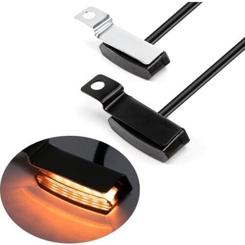 Pair 12V Motorcycle Indicators LED Turn Signal Light Handlebar Amber signal lamp Blinker Emark Black Chrome For Harley for Honda