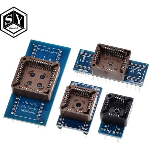 PLCC20 PLCC28 PLCC32 PLCC44 to DIP 20 28 32 44 USB Universal Programmer IC Adapter Tester Socket for TL866CS TL866A EZP2010