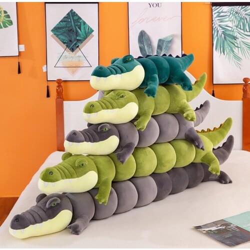 80-150cm Simulation Crocodile Plush Toys Stuffed Soft Animals Long Crocodile Plush Soft Pillow Kid Toy Children Room Decoration
